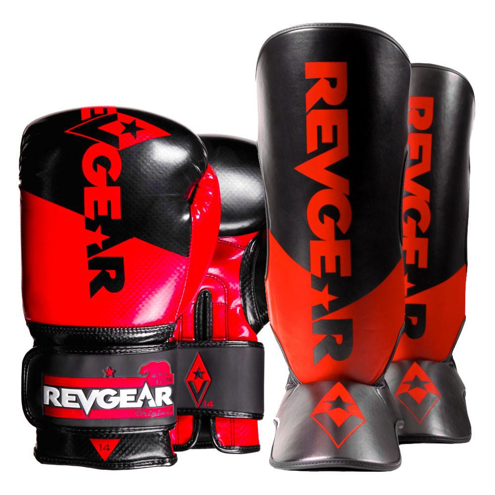 Image of Pinnacle P4 Boxing Gloves 16oz and Premier Shin Guards Large