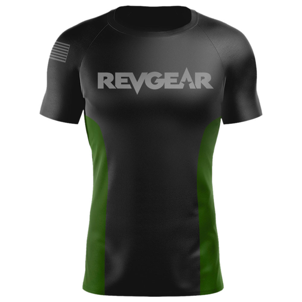 Image of BIONIC Compression Shirt - Short Sleeve - Black with Green