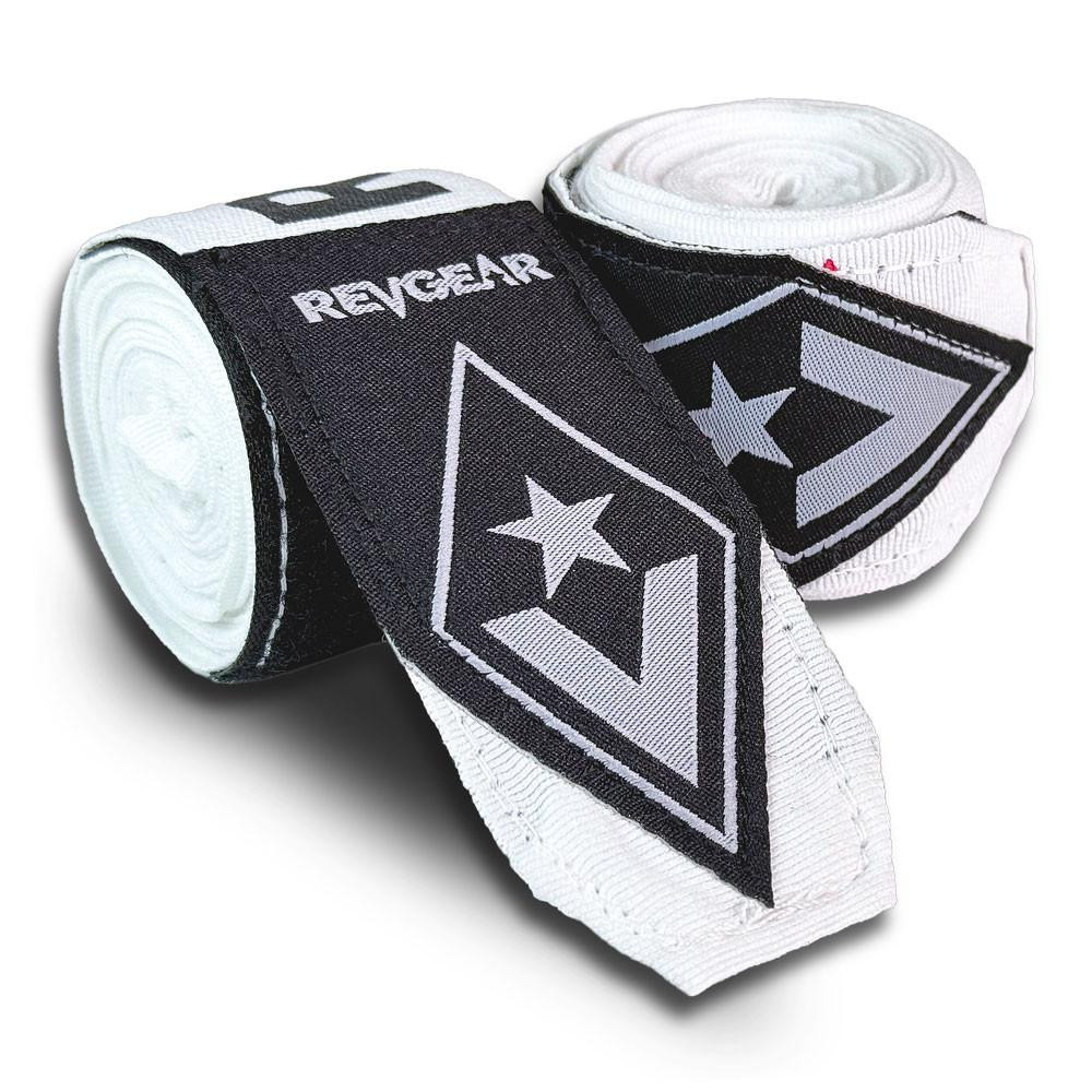 Image of Revgear Pro Series  Elastic Hand Wraps | Train Fight Recover Repeat Hand Wrap |  2"x 180" - White