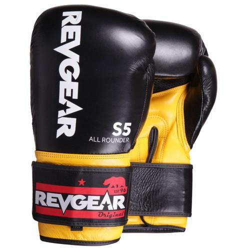 REVGEAR ボクシンググローブ ブラック 16oz Revgear S5 Boxing Gloves - Black Collection - Premium Leather