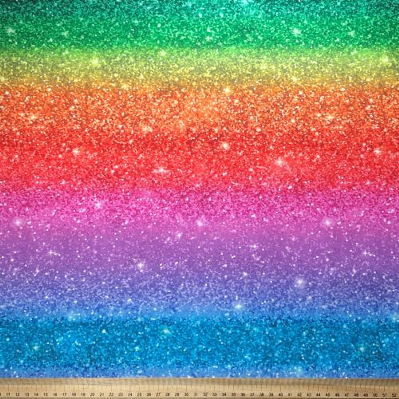 Rainbow Glitter Fabric, Wallpaper and Home Decor