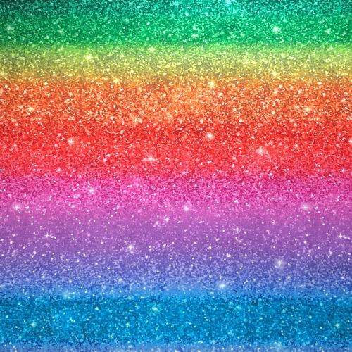Horizontal rainbow glitter stripes - 100% cotton fabric extra wide - Close up
