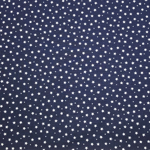 Rose and Hubble - 100% Cotton Poplin -  Micro Stars on Navy Close Up