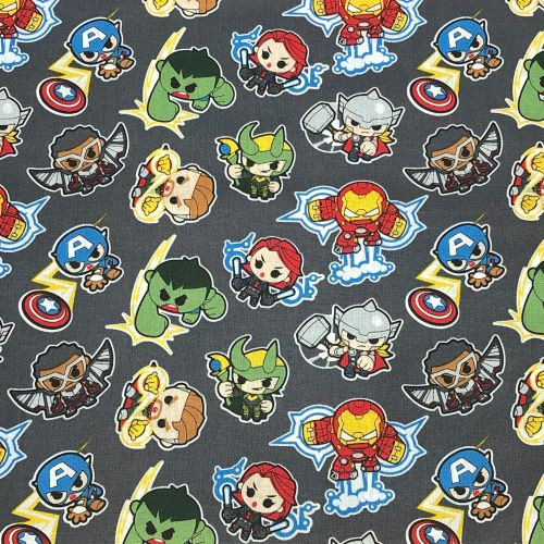 Camelot Fabrics - Marvel Avengers Heroes - 100% cotton fabric - Close Up