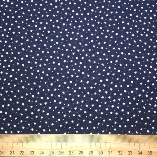 Rose and Hubble - 100% Cotton Poplin -  Micro Stars on Navy Scale