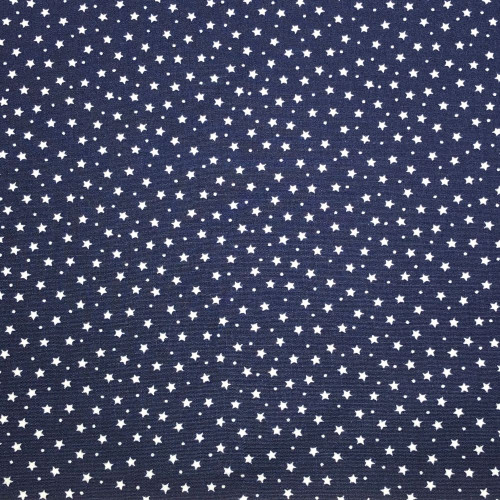 Rose and Hubble - 100% Cotton Poplin -  Micro Stars on Navy Close Up
