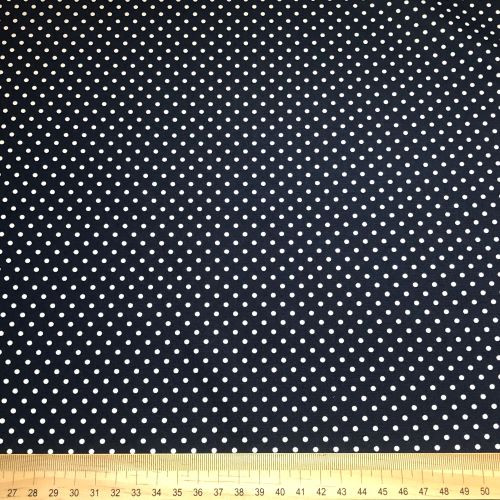 Rose and Hubble  Micro Polka Dots on Navy - 100% Cotton Poplin - Scale