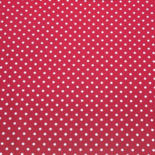 Rose and Hubble  Micro Polka Dots on Red - 100% Cotton Poplin - Close Up