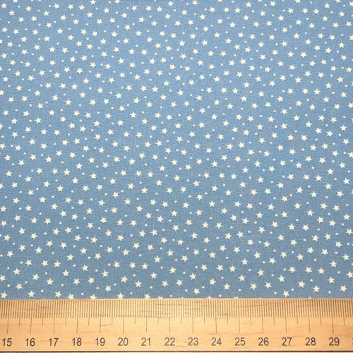 Rose and Hubble - 100% Cotton Poplin -  Micro Stars on Blue Scale