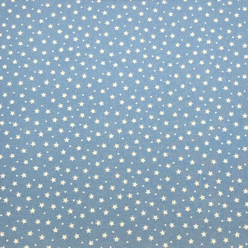 Rose and Hubble - 100% Cotton Poplin -  Micro Stars on Blue Close Up