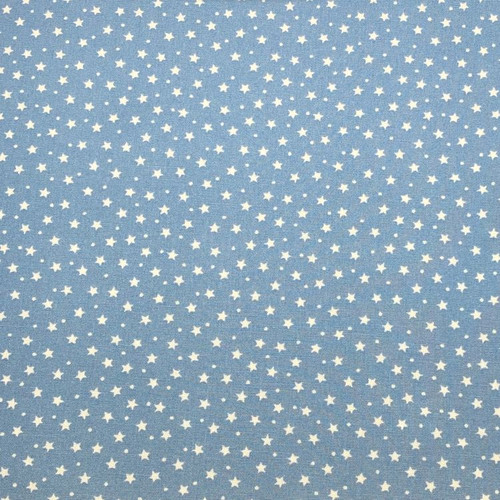 Rose and Hubble - 100% Cotton Poplin -  Micro Stars on Blue Close Up