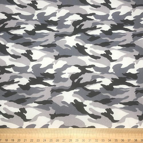 Rose and Hubble - 100% Cotton Poplin -  Arctic Camouflage Greys Scale