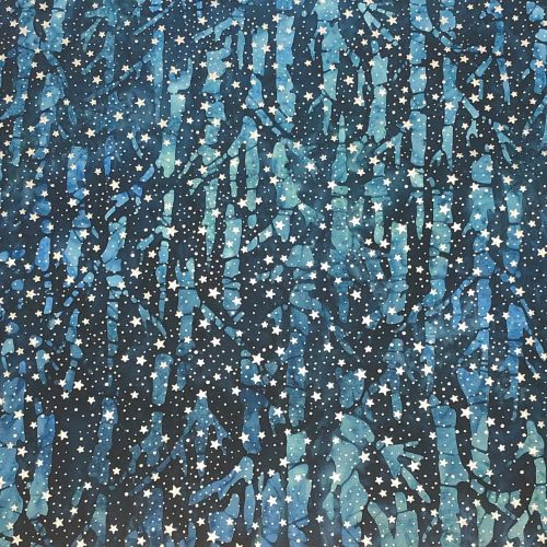 Robert Kaufman Artisan Batiks Magical Winter Starry Night - 100% cotton poplin fabric - Close Up