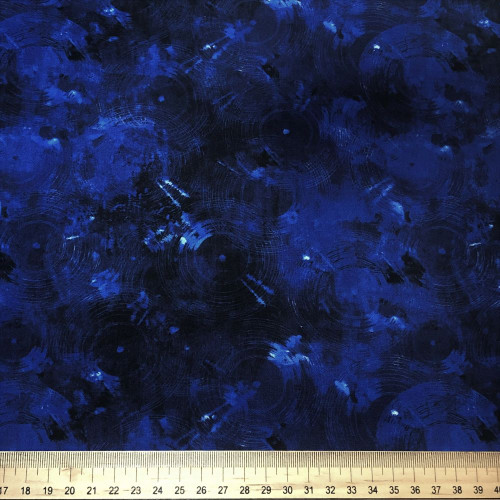 Three Wishes Rhythm and Hues Records in Blues - 100% cotton fabric - Scale