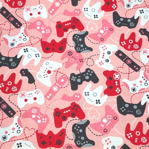 Camelot Fabrics - Let's Game Together - 100% cotton fabric - Close Up