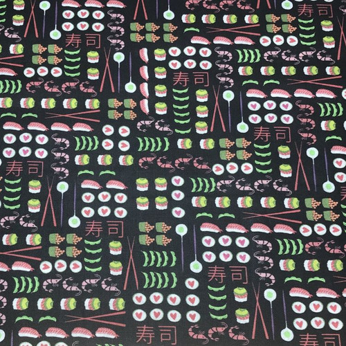 Michael Miller I Love Sushi - 100% cotton fabric - Close Up
