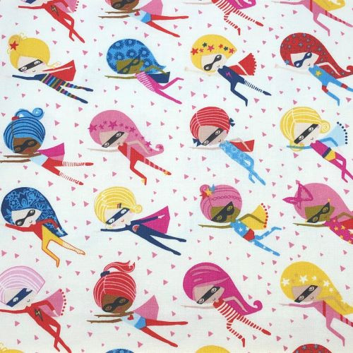 Dashwood Playtime superheroes ecru - 100% cotton fabric - Close Up