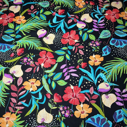 Studio E Hothouse Magic Florals and Foliage - 100% cotton fabric - Close Up