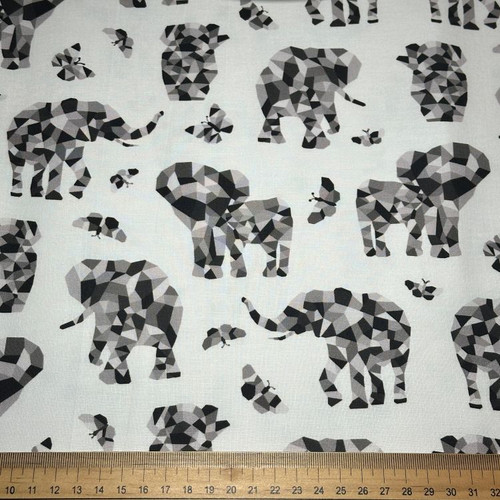 Michael Miller Elephant Mosaic - 100% cotton fabric - Scale