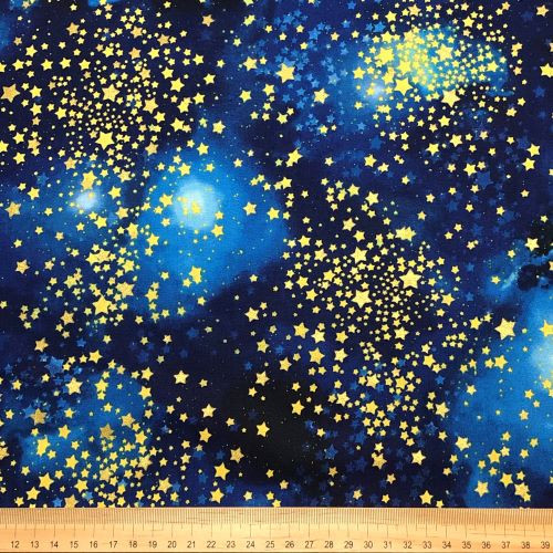Robert Kaufman Stargazers Stratosphere Stars with Metallic Detail - 100% cotton fabric - Scale