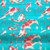 Rose and Hubble Koi Carp on Jade - 100% Cotton Poplin - Draped