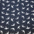Rose and Hubble Swallows on Navy - 100% Cotton Poplin - Close Up