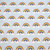 Rainbows and clouds on light blue digital print  - 100% cotton fabric extra wide - Close Up