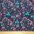 Rose and Hubble Pink and Blue Flowers on Navy - 100% Cotton Poplin - Scale