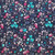 Rose and Hubble Pink and Blue Flowers on Navy - 100% Cotton Poplin - Close Up