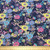 Rose and Hubble Multicolour Whimsical Florals on Navy - 100% Cotton Poplin - Scale