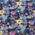 Rose and Hubble Multicolour Whimsical Florals on Navy - 100% Cotton Poplin - Close Up