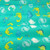 Scattered Dinosaurs on Turquoise - 100% cotton fabric - Draped