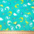 Scattered Dinosaurs on Turquoise - 100% cotton fabric - Scale