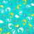 Scattered Dinosaurs on Turquoise - 100% cotton fabric - Close Up