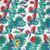 Rose and Hubble - 100% Cotton Poplin - Parrots on White - Draped
