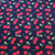 Rose and Hubble Scattered Cherries on Navy - 100% Cotton Poplin - Close Up