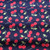 Rose and Hubble Scattered Cherries on Navy - 100% Cotton Poplin - Draped