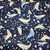 Rose and Hubble Whales and Marine Life on Navy - 100% Cotton Poplin - Draped