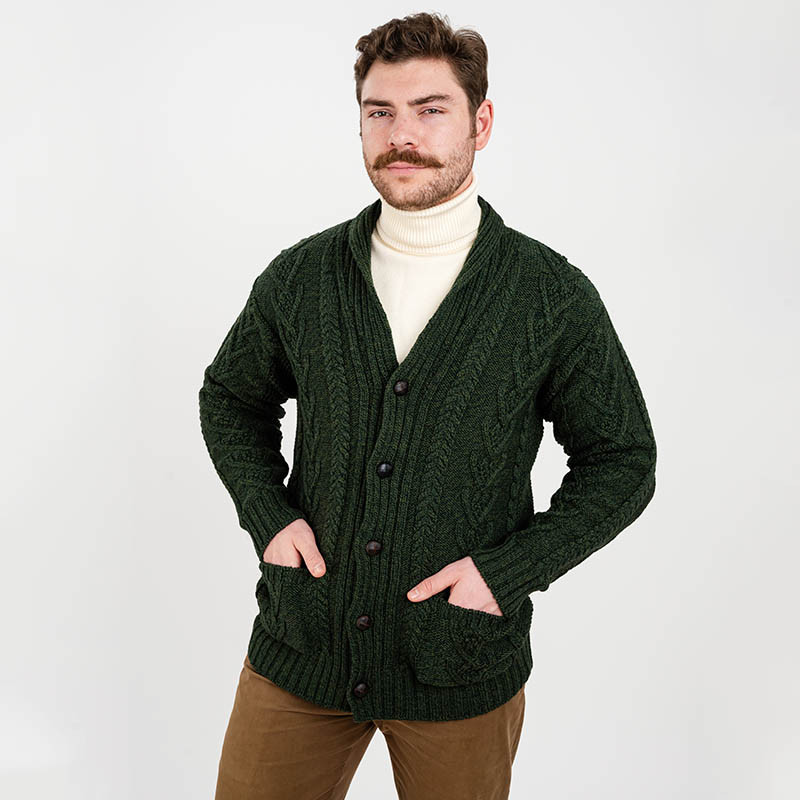 Mens Aran Cable Cardigan | Keilys.com