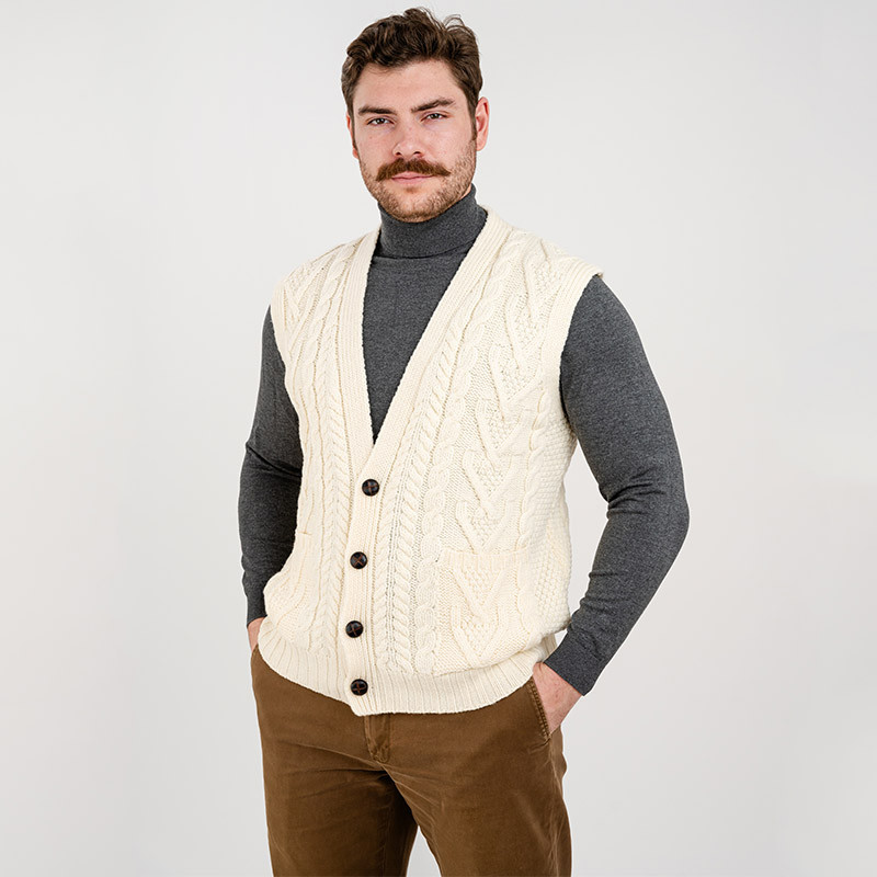 Aran Sleeveless Cardigan | Keilys.com