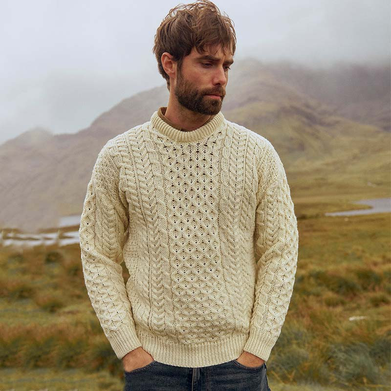 Men's Irish Wool Sweater | Aran Woolen MIlls | Keilys.com