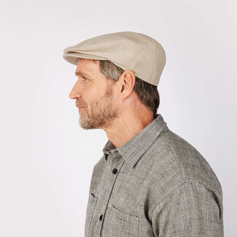 Hanna Hats Linen Men's Irish Cap Sand Keily's - Main Image
