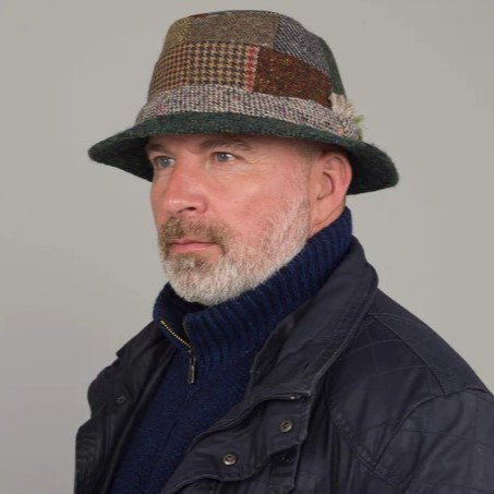 Hanna Hats Irish Walking Patchwork Cap Tweed Keily's
