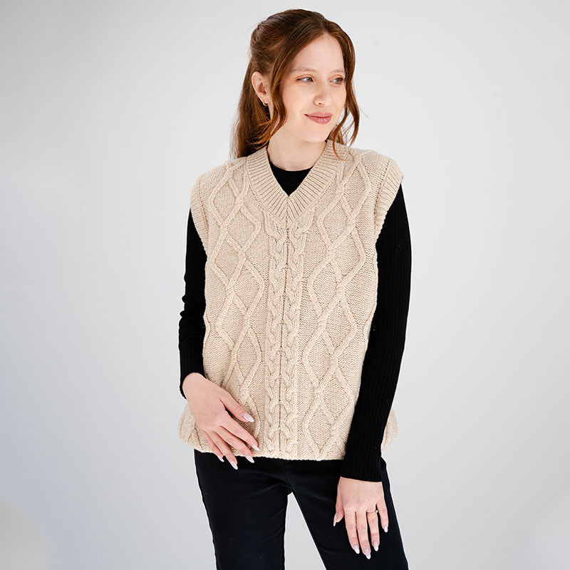 Women's Merino Wool Irish Sweater Vest | Keilys.com