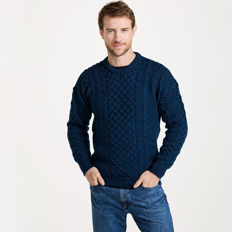 Aran Traditional Mens Cable Knit Sweater Keilys com