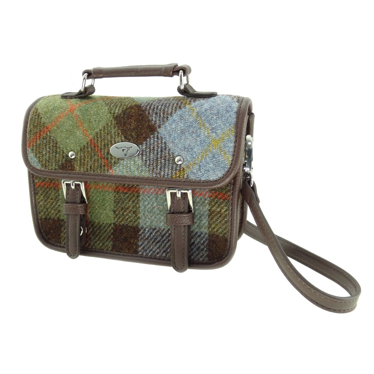 Ladies Harris Tweed Mini Satchel – Tartan Design