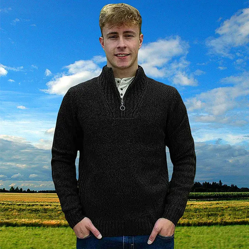 Men's Half-Zip Irish Fisherman Sweater