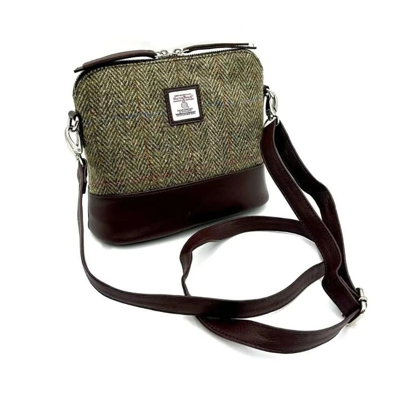Handwoven Harris Tweed Square Zip Shoulder Bag