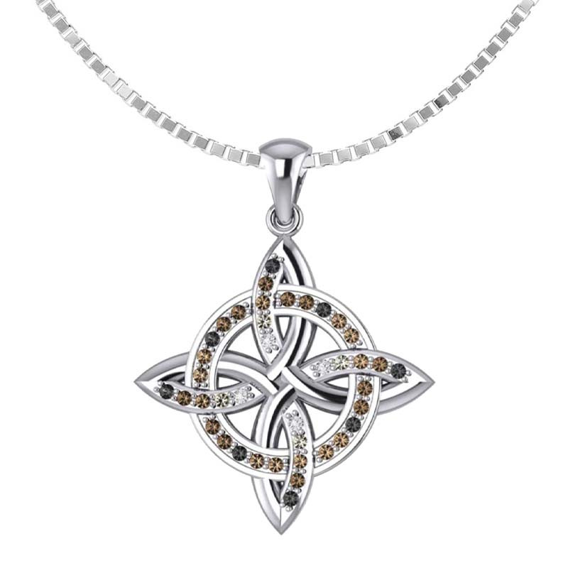 Celtic Four Point Knot 925 Sterling Silver Pendant | Keilys.com