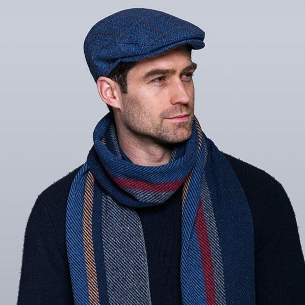 Blue Irish Wool Tweed Flat Cap by Mucros Weavers | Keilys.com